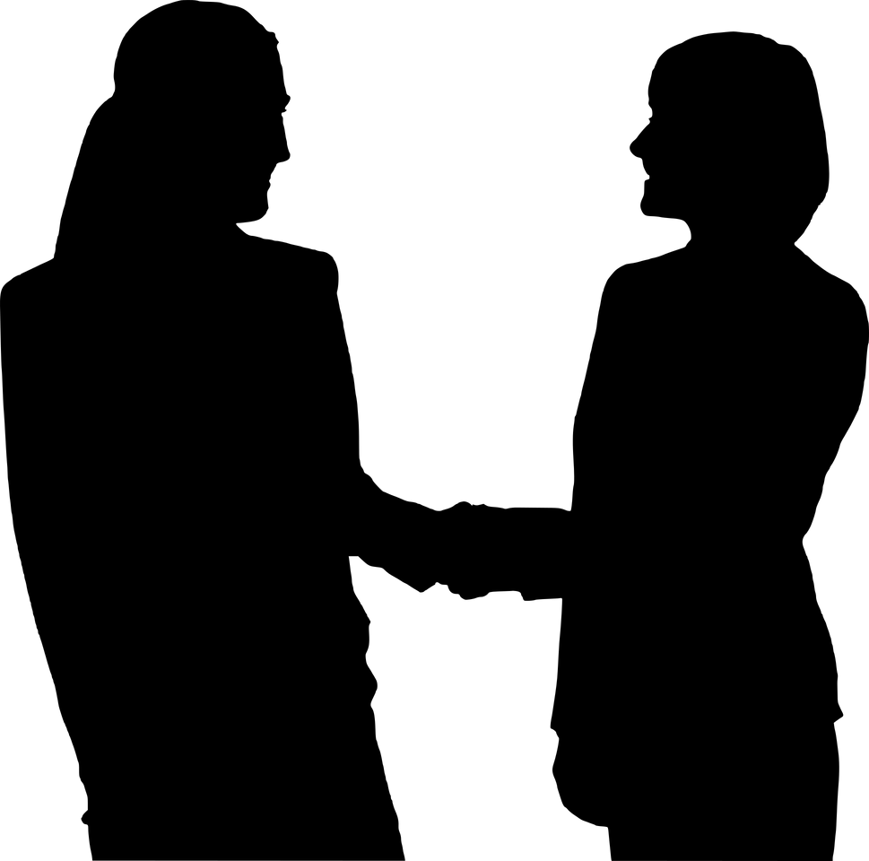 Women Shaking Hands Silhouette